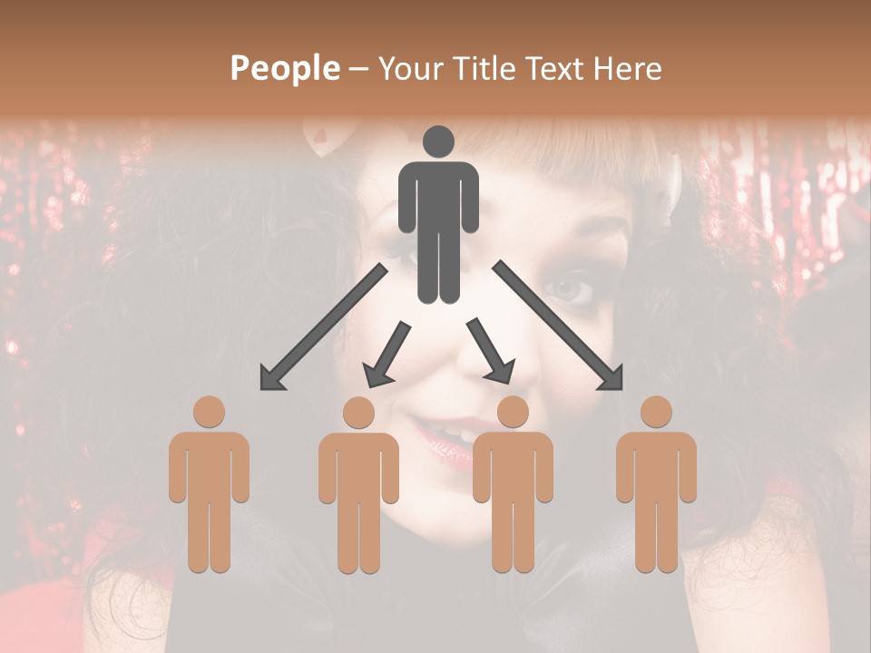 A Woman With A Bow In Her Hair PowerPoint Template