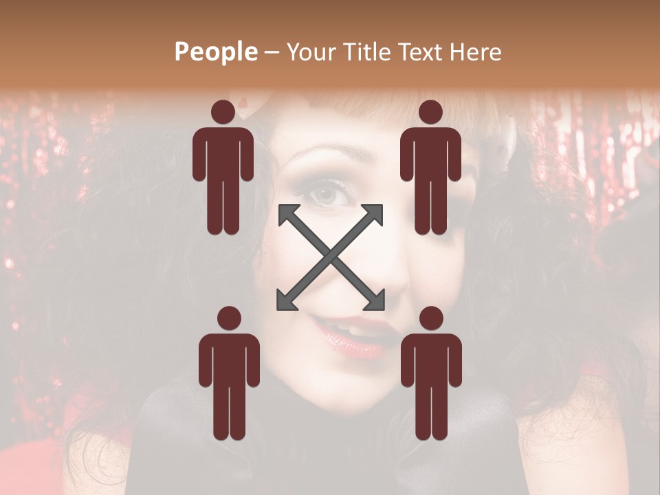 A Woman With A Bow In Her Hair PowerPoint Template