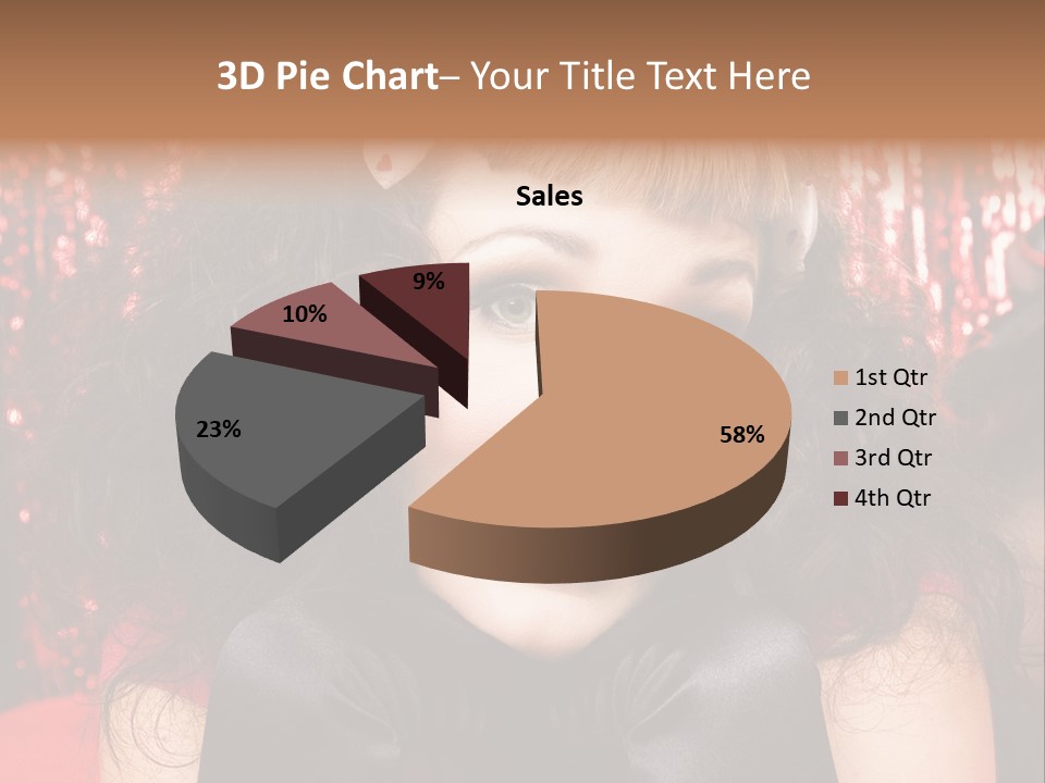 A Woman With A Bow In Her Hair PowerPoint Template