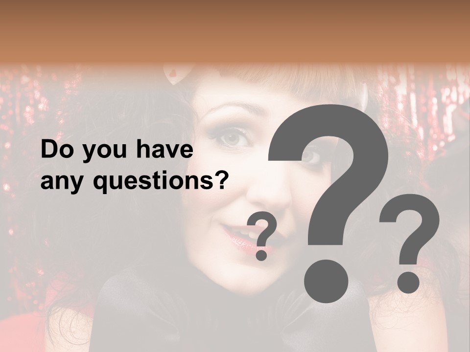 A Woman With A Bow In Her Hair PowerPoint Template