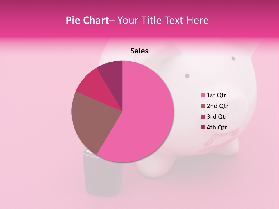 A White Piggy Bank With A Lipstick On It PowerPoint Template