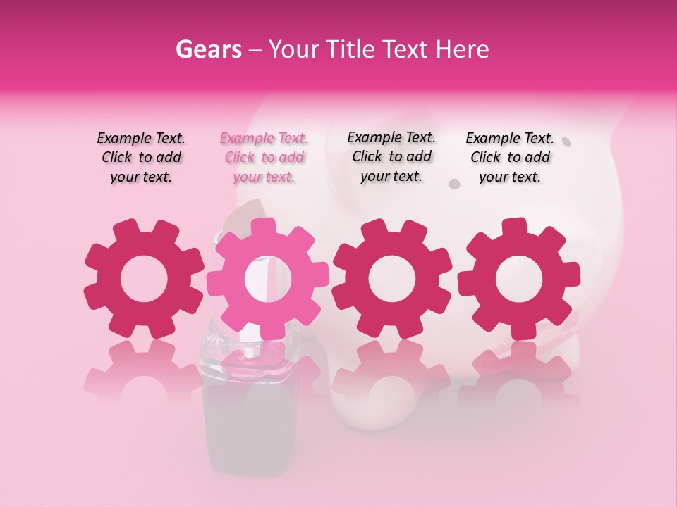 A White Piggy Bank With A Lipstick On It PowerPoint Template