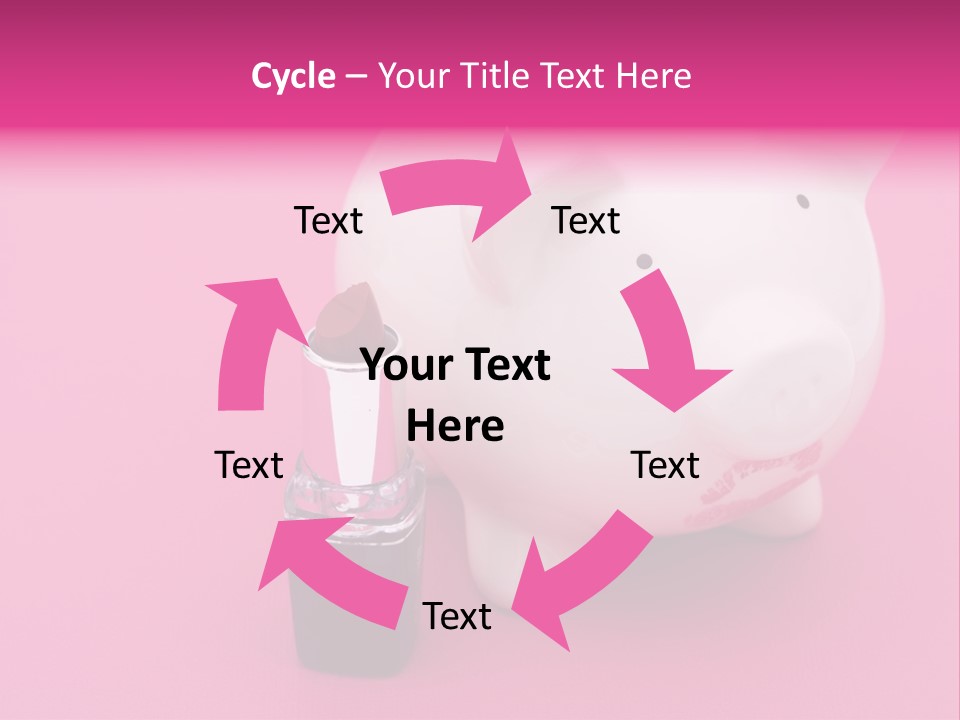 A White Piggy Bank With A Lipstick On It PowerPoint Template