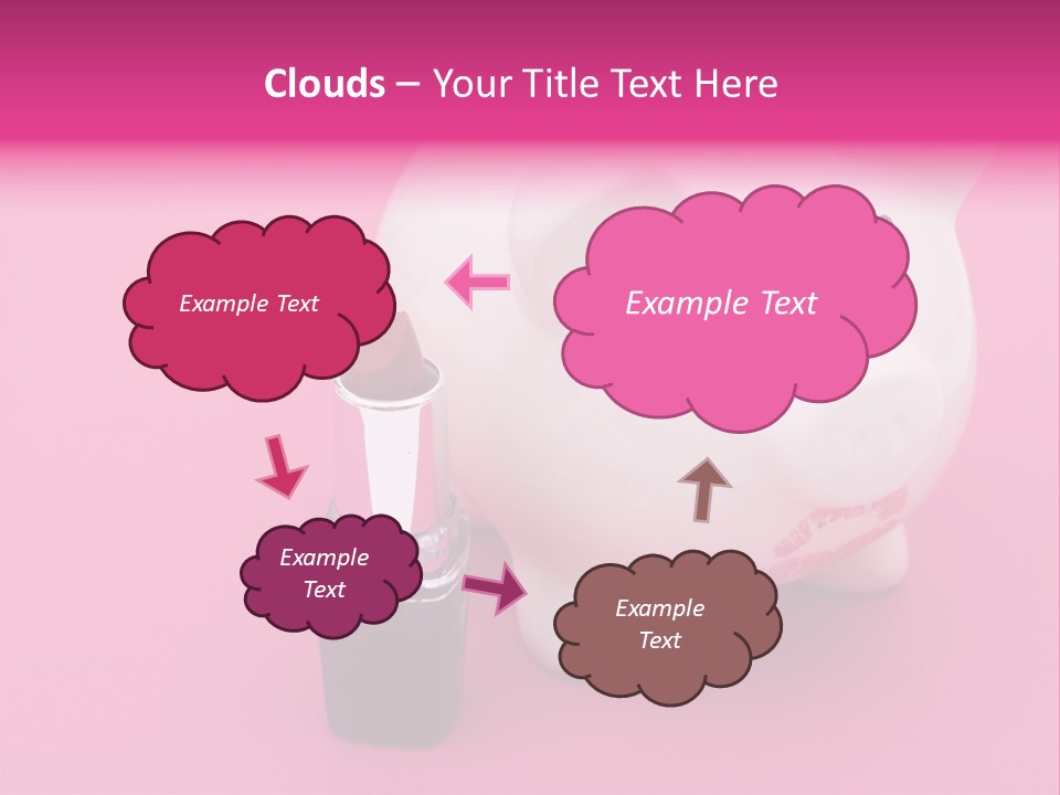 A White Piggy Bank With A Lipstick On It PowerPoint Template