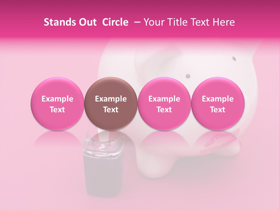 A White Piggy Bank With A Lipstick On It PowerPoint Template