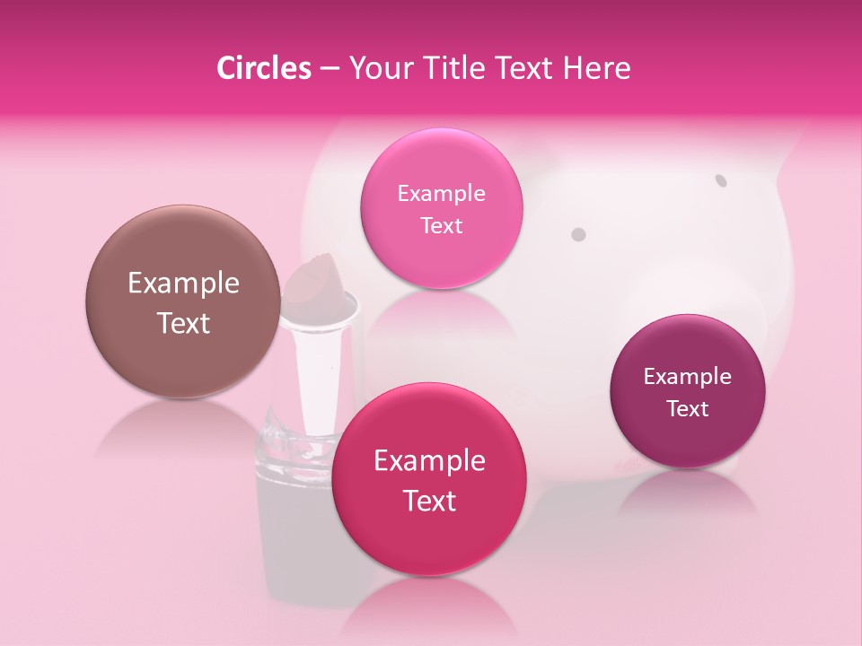 A White Piggy Bank With A Lipstick On It PowerPoint Template