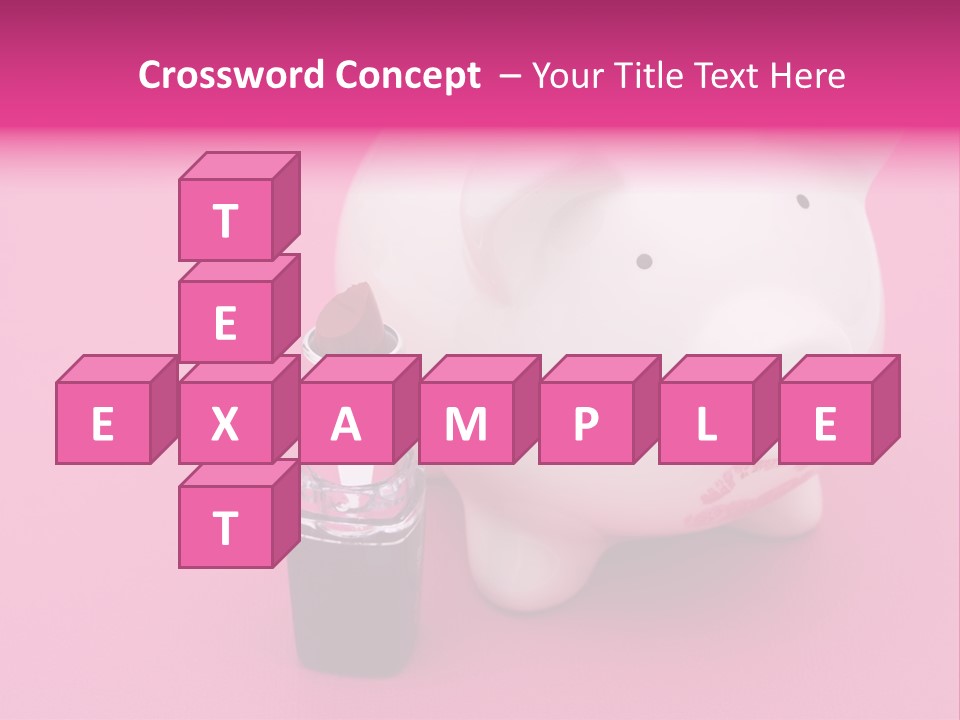 A White Piggy Bank With A Lipstick On It PowerPoint Template