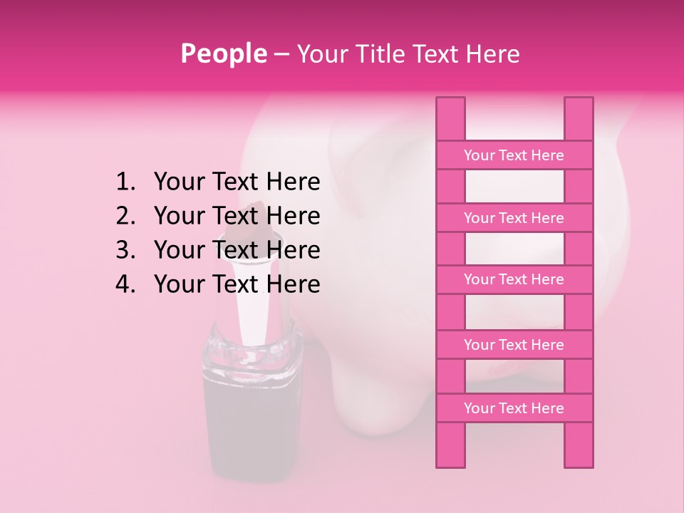 A White Piggy Bank With A Lipstick On It PowerPoint Template