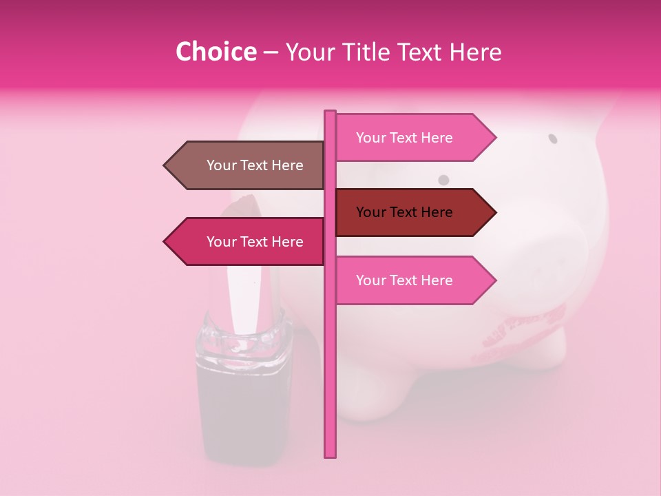 A White Piggy Bank With A Lipstick On It PowerPoint Template