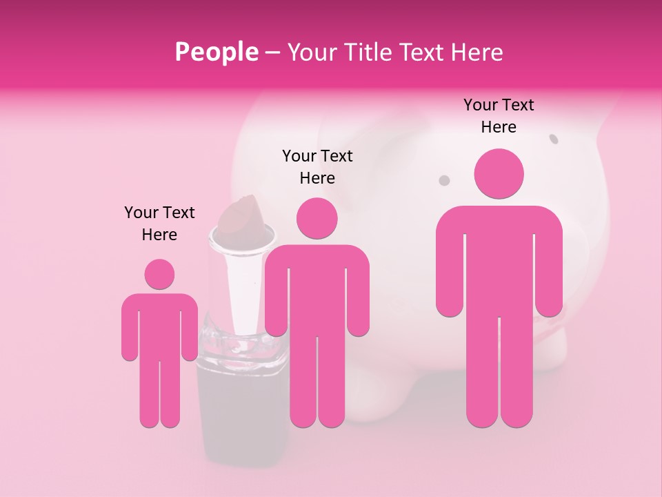 A White Piggy Bank With A Lipstick On It PowerPoint Template