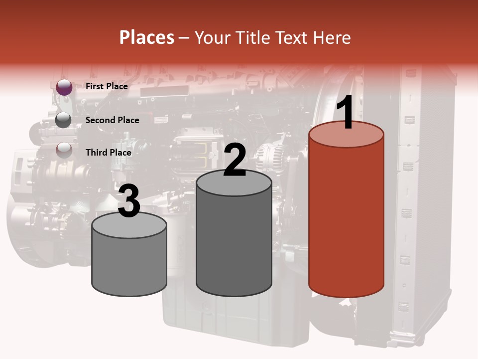 Heavy Truck Engine Isolated PowerPoint Template