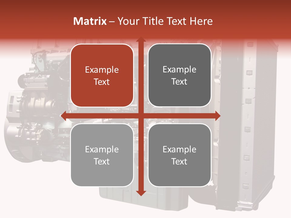 Heavy Truck Engine Isolated PowerPoint Template
