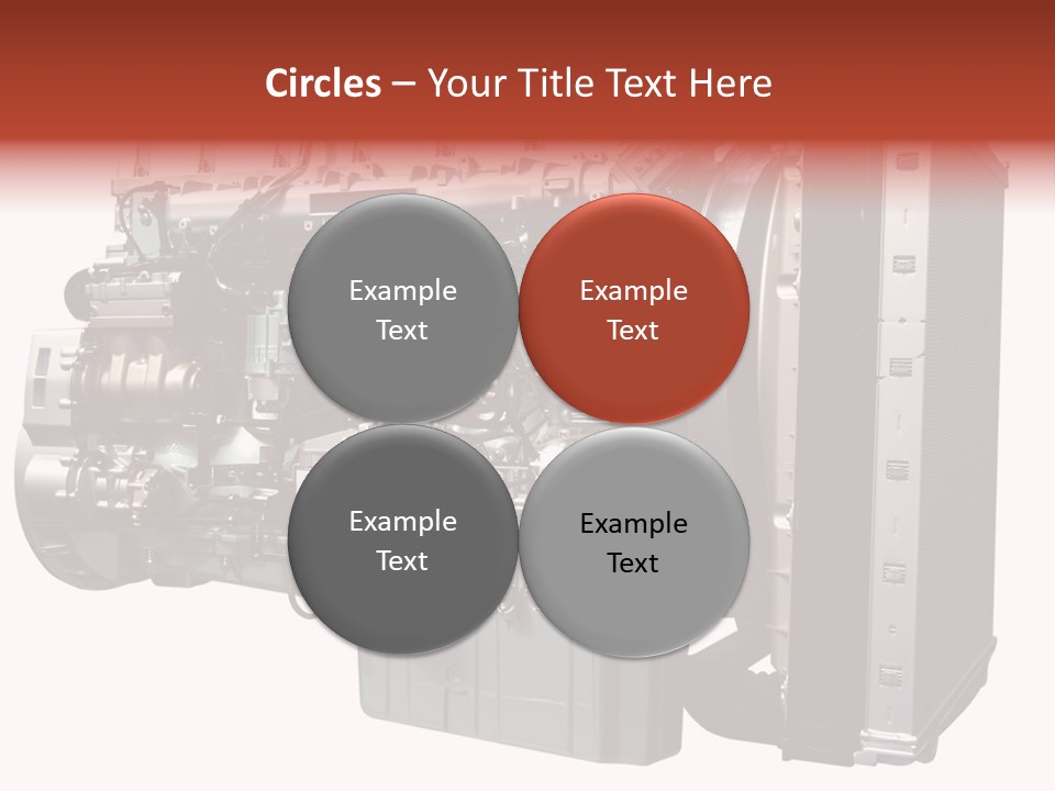 Heavy Truck Engine Isolated PowerPoint Template