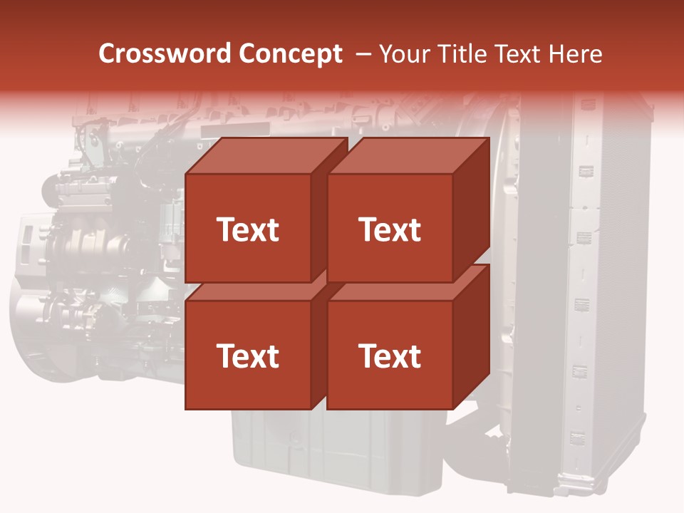 Heavy Truck Engine Isolated PowerPoint Template