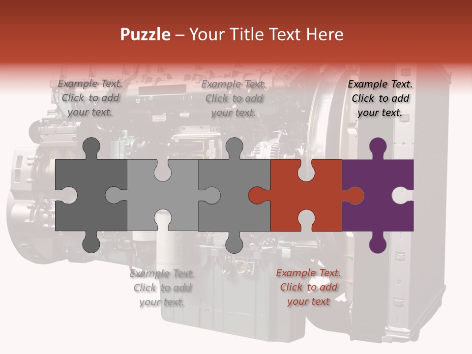 Heavy Truck Engine Isolated PowerPoint Template