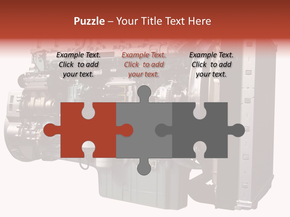 Heavy Truck Engine Isolated PowerPoint Template