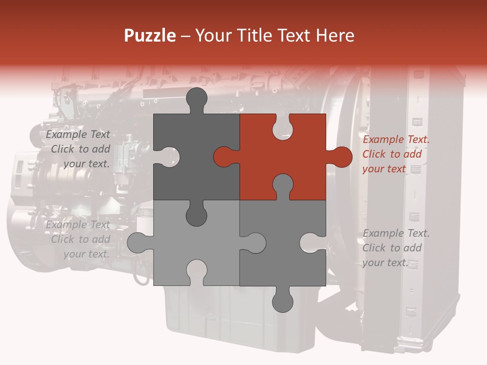 Heavy Truck Engine Isolated PowerPoint Template