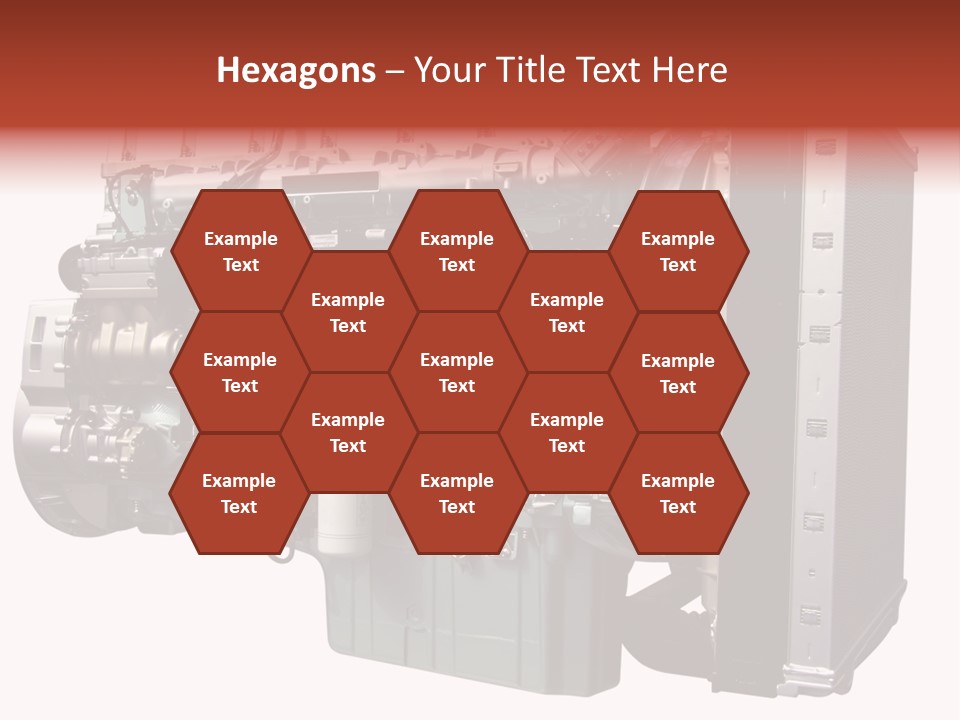 Heavy Truck Engine Isolated PowerPoint Template