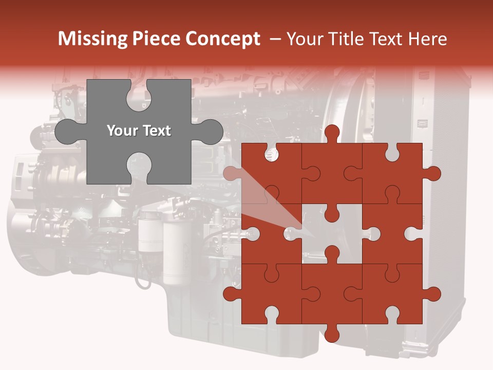 Heavy Truck Engine Isolated PowerPoint Template