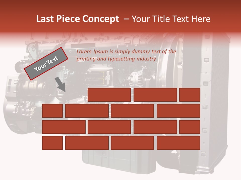 Heavy Truck Engine Isolated PowerPoint Template