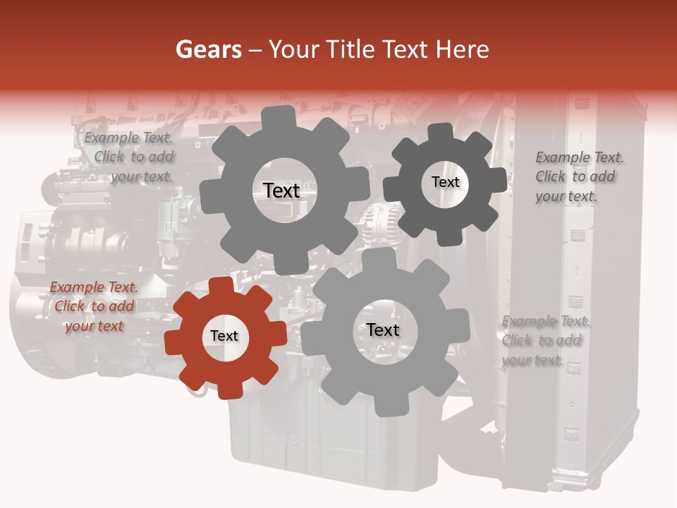 Heavy Truck Engine Isolated PowerPoint Template