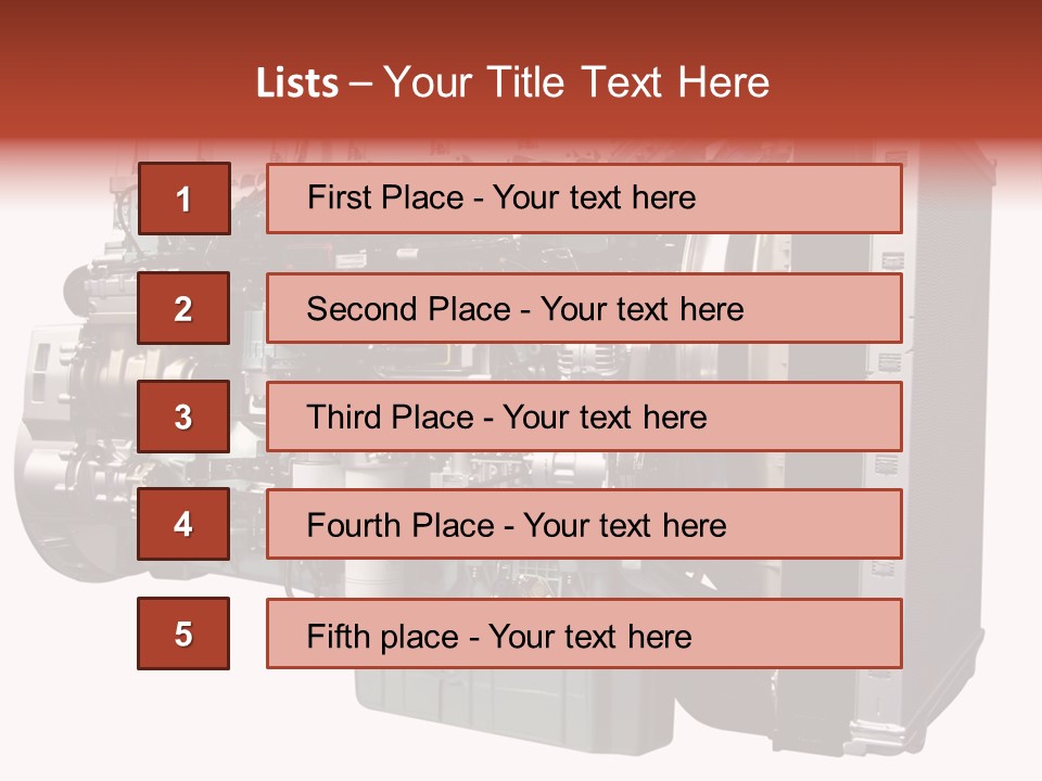 Heavy Truck Engine Isolated PowerPoint Template