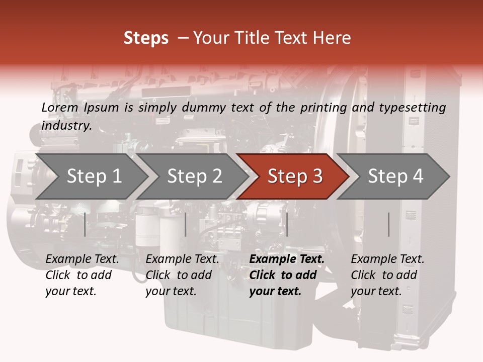 Heavy Truck Engine Isolated PowerPoint Template