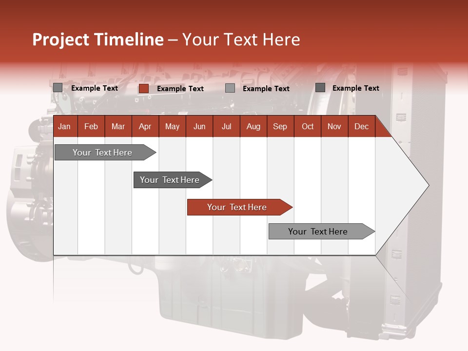 Heavy Truck Engine Isolated PowerPoint Template