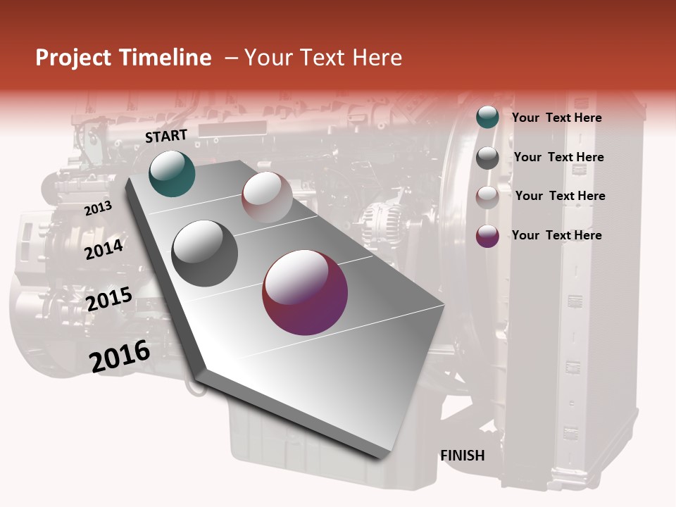 Heavy Truck Engine Isolated PowerPoint Template