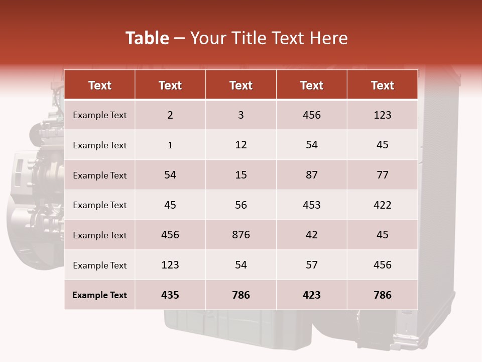 Heavy Truck Engine Isolated PowerPoint Template