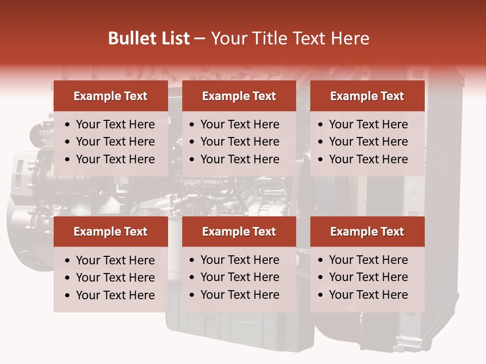 Heavy Truck Engine Isolated PowerPoint Template