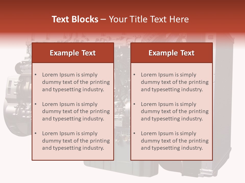 Heavy Truck Engine Isolated PowerPoint Template