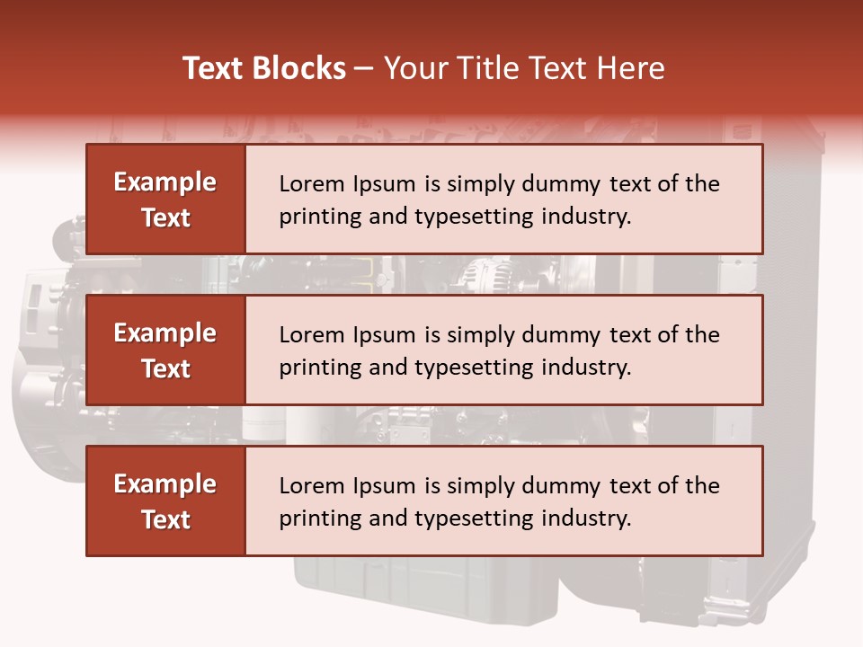 Heavy Truck Engine Isolated PowerPoint Template