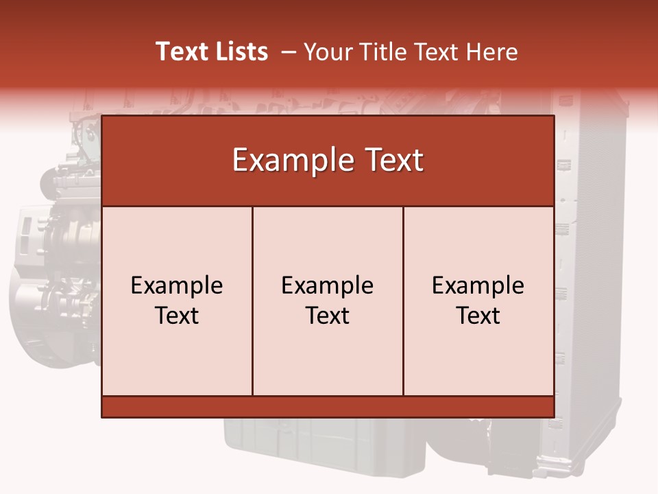 Heavy Truck Engine Isolated PowerPoint Template