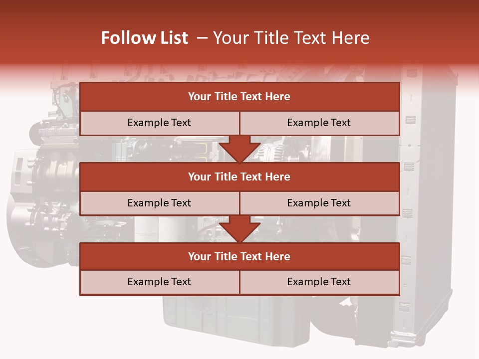 Heavy Truck Engine Isolated PowerPoint Template
