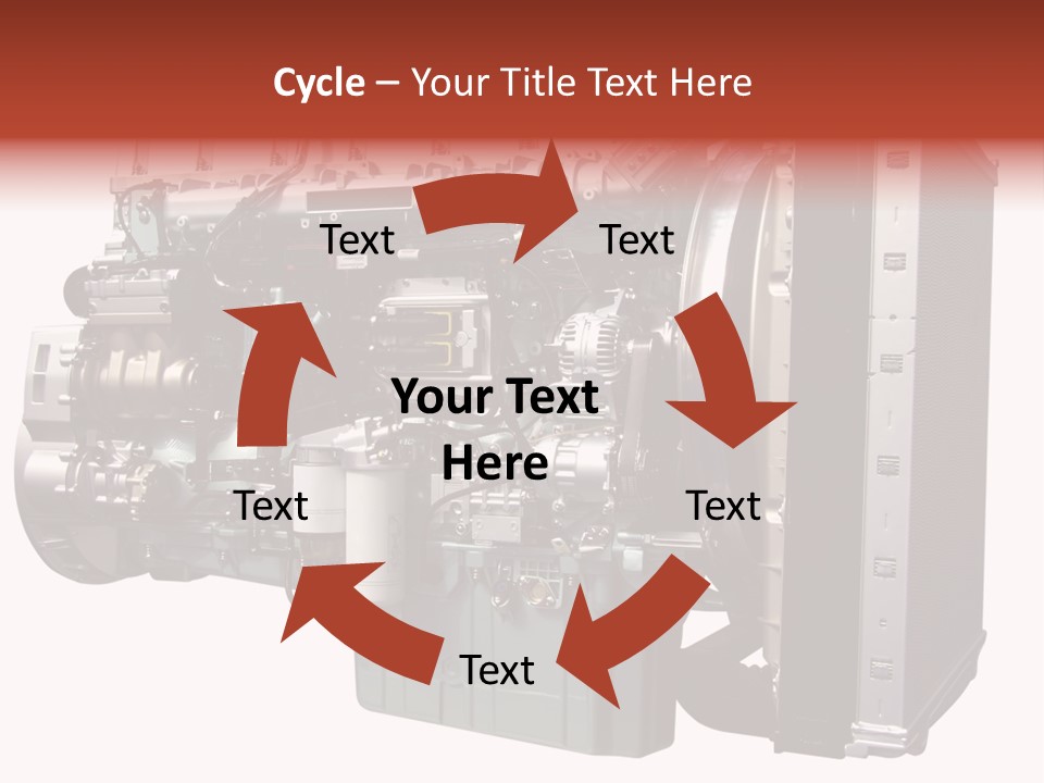 Heavy Truck Engine Isolated PowerPoint Template