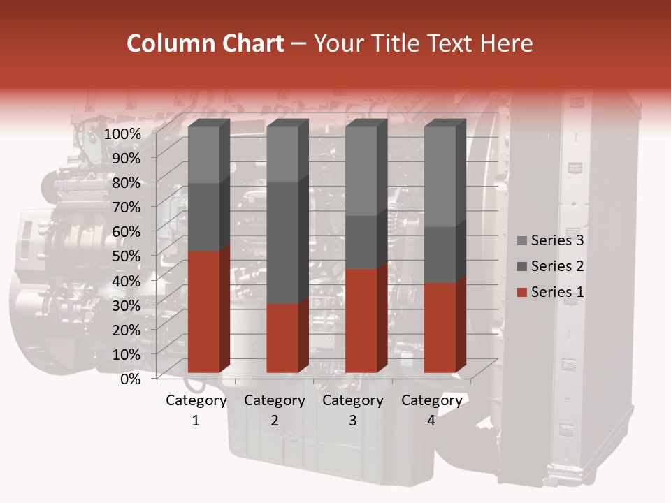 Heavy Truck Engine Isolated PowerPoint Template