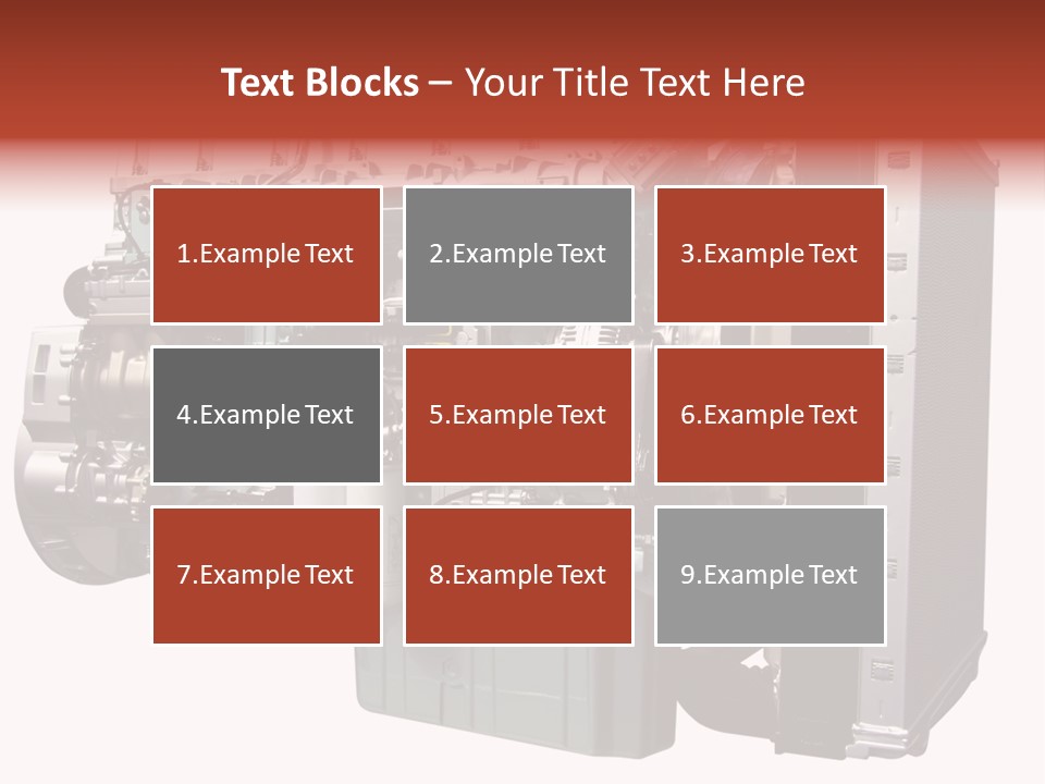 Heavy Truck Engine Isolated PowerPoint Template
