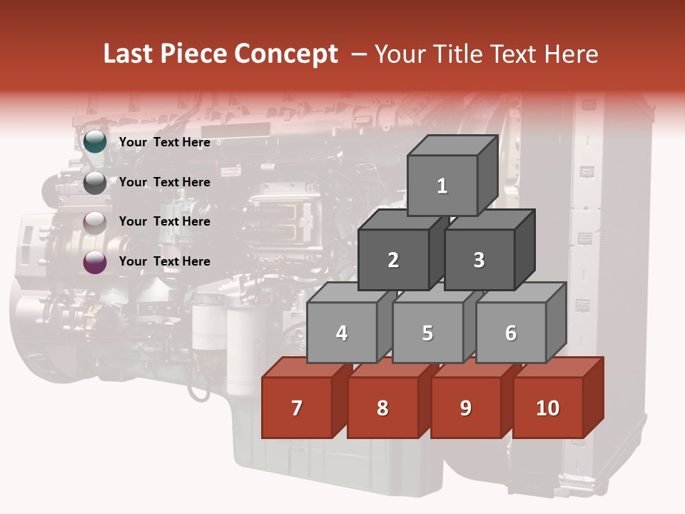 Heavy Truck Engine Isolated PowerPoint Template