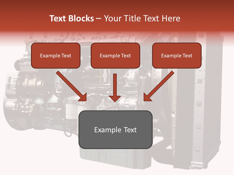 Heavy Truck Engine Isolated PowerPoint Template