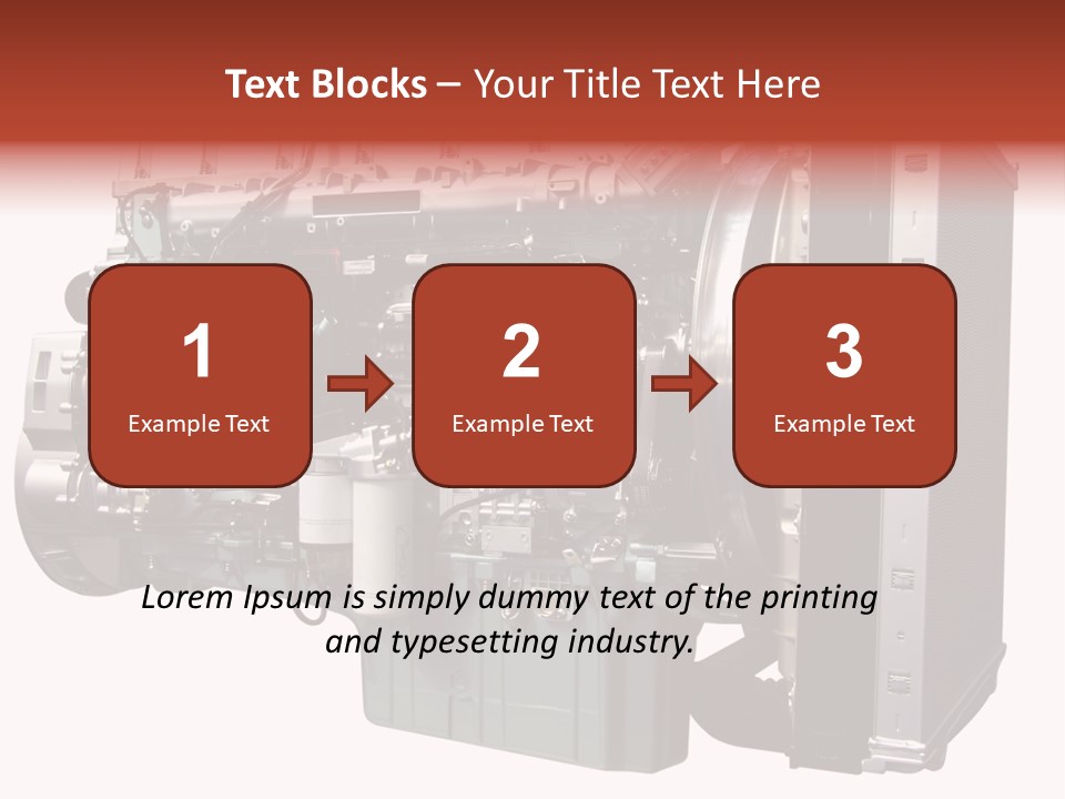 Heavy Truck Engine Isolated PowerPoint Template