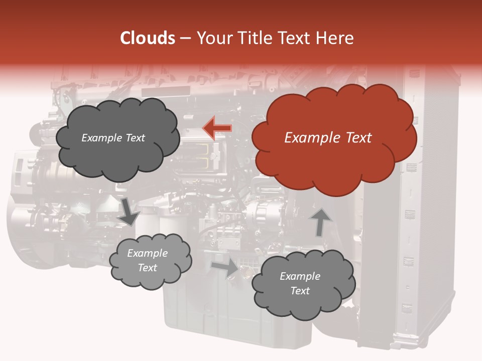 Heavy Truck Engine Isolated PowerPoint Template