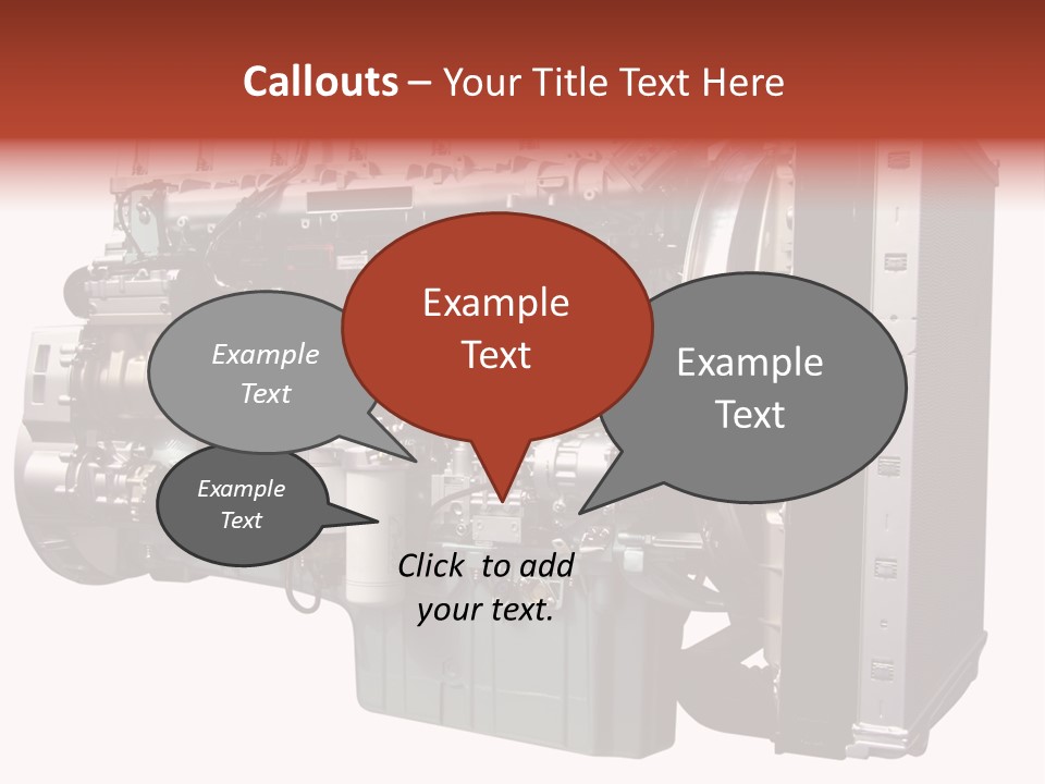 Heavy Truck Engine Isolated PowerPoint Template