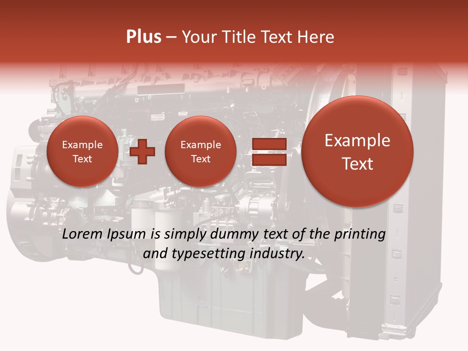 Heavy Truck Engine Isolated PowerPoint Template