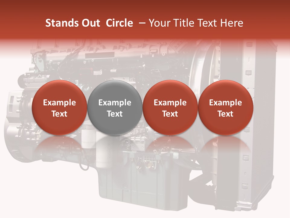 Heavy Truck Engine Isolated PowerPoint Template