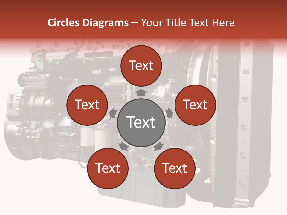 Heavy Truck Engine Isolated PowerPoint Template