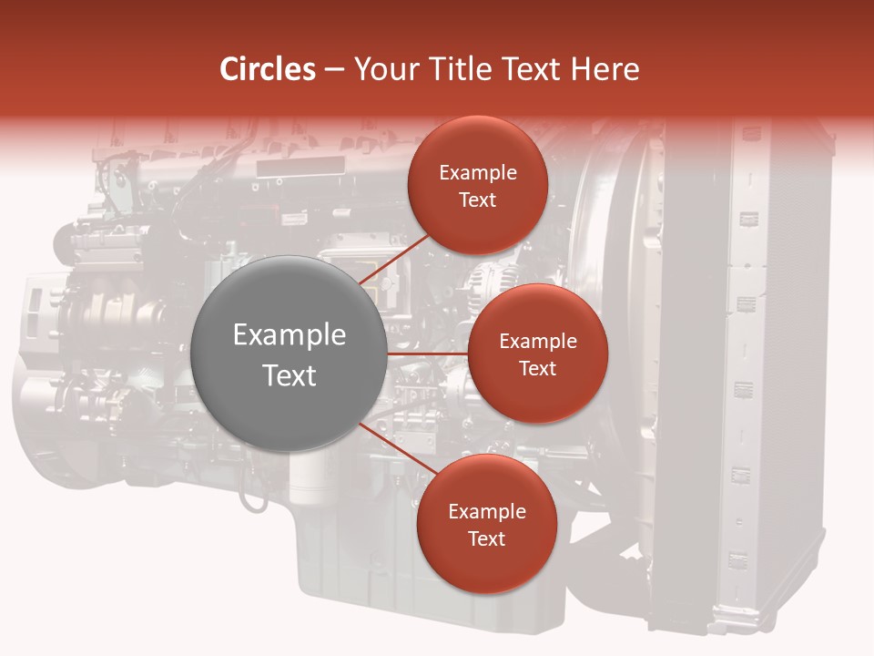 Heavy Truck Engine Isolated PowerPoint Template
