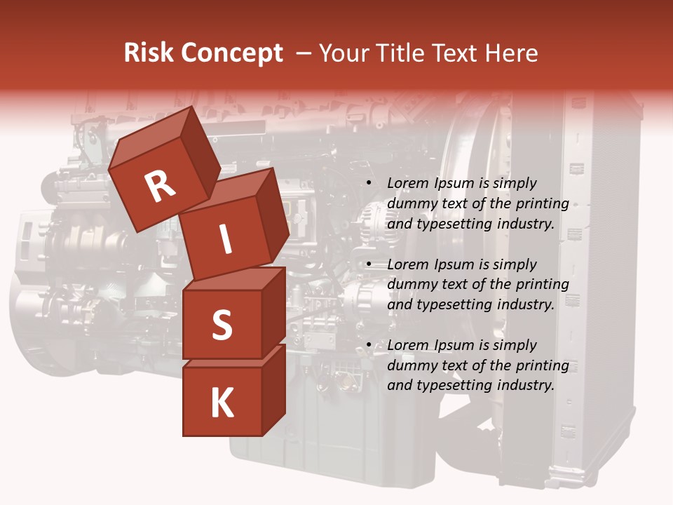 Heavy Truck Engine Isolated PowerPoint Template