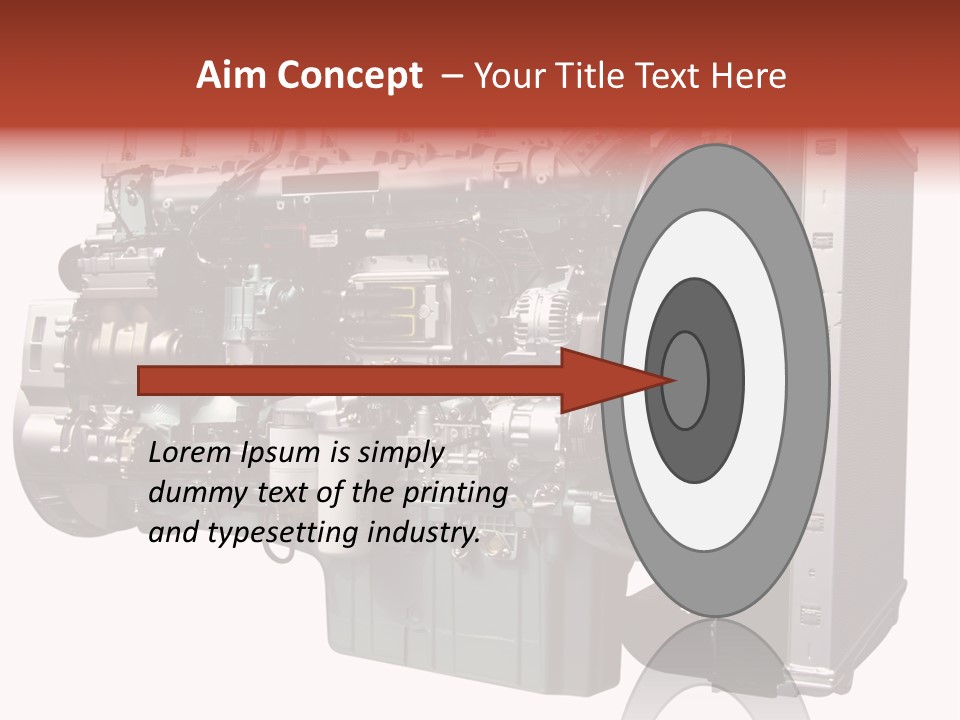 Heavy Truck Engine Isolated PowerPoint Template