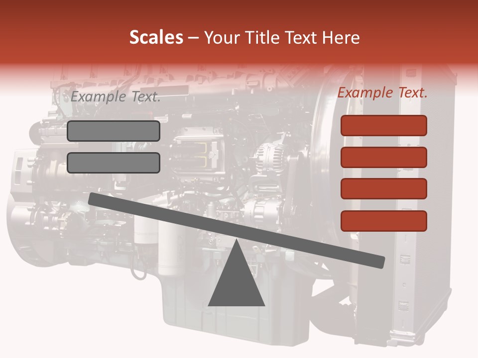 Heavy Truck Engine Isolated PowerPoint Template